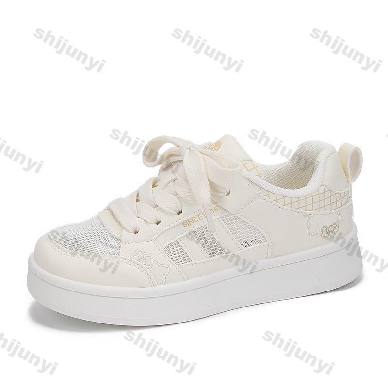 Women's White Sneakers 2025 New Outdoor Mesh Breathable Comfortable Flats Fashion Lace Up Height Increase Non Slip Casual Shoes