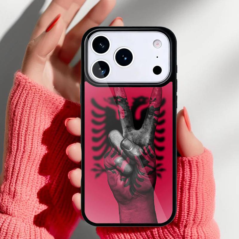 Albania Flag Eagle Phone Case for iPhone 17 16 15 14 13 Pro Max Back Cover for 12 11 Pro Coque
