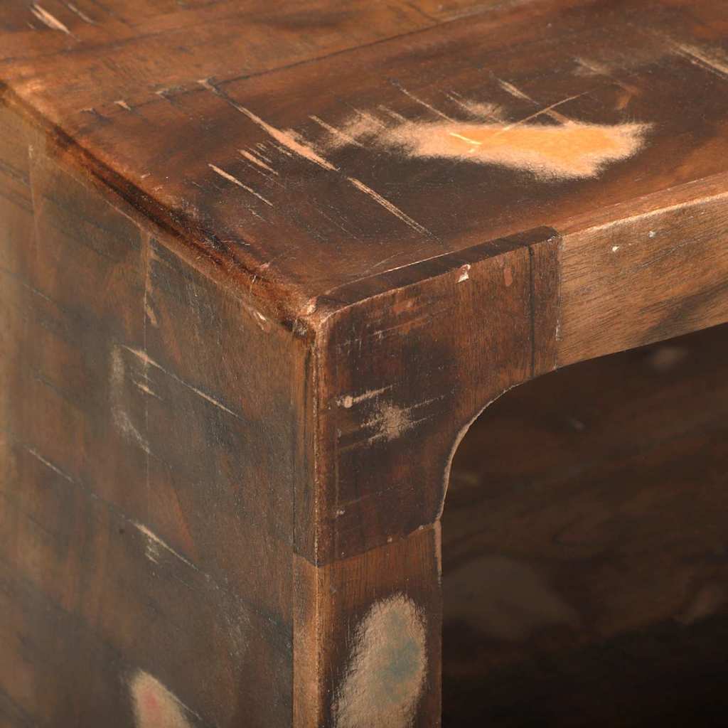 Multi Colored TV Stand 60 X 30 X 25 Cm Solid Reclaimed Wood