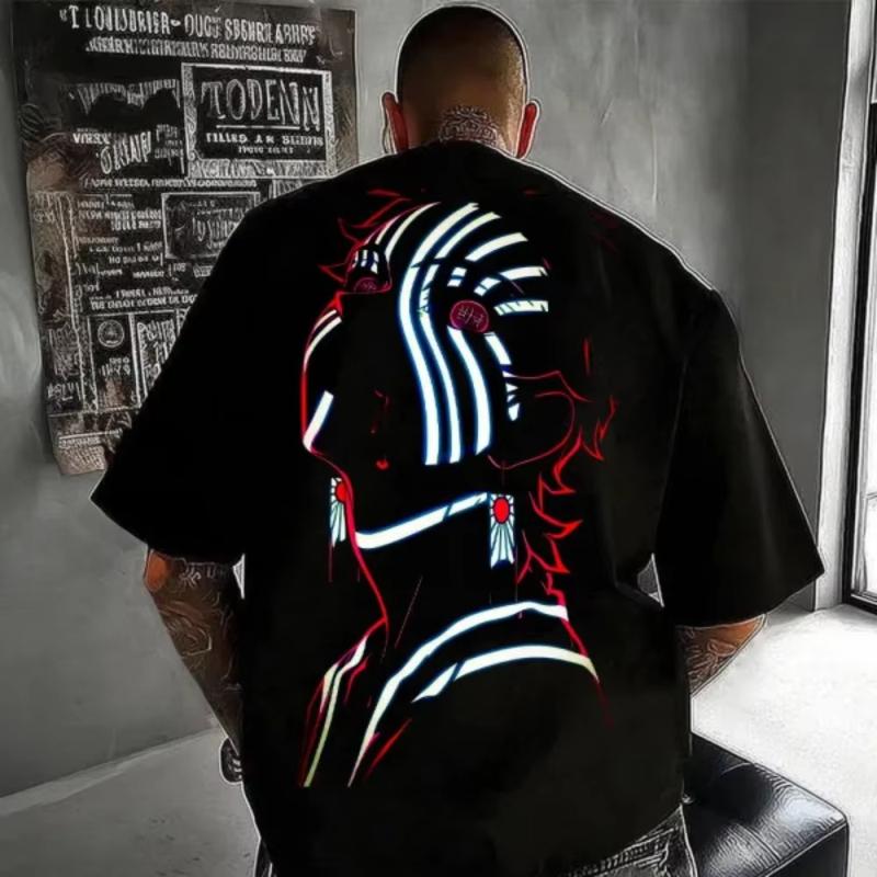 

Demon Slayer Mens Tshirt Akaza Summer Anime Tee Spring Autumn Boy Oversize Versatile Shortsleeved Parentchild Wear S
