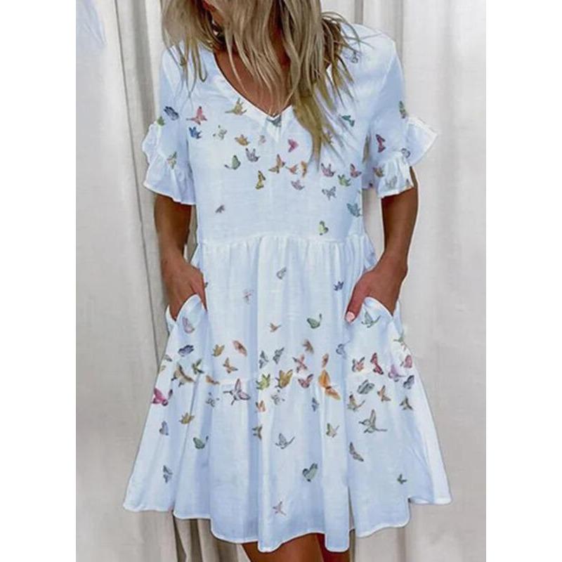 EastRogue Women's Fashion Summer Spring Short Sleeve V-Neck Casual Dresses