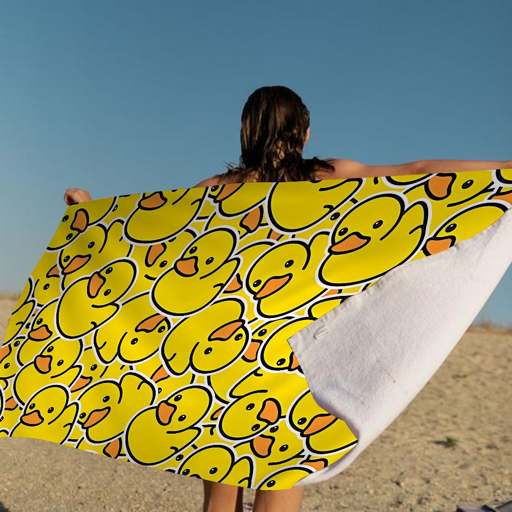 Gele Klassieke Rubberen Eend Cartoon Strandlaken Schattig Kawaii Kamerdecoratie Bad Meisjes Kinderen Handdoeken Voor Badkamer Douche
