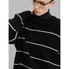 GXG Men's 100% Wool Black and White Striped Pullover Sweater