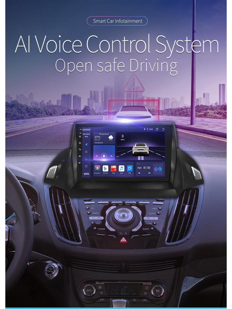 9-inch Android GPS Navigation Screen for 2013-2017 Ford Kuga Center Console