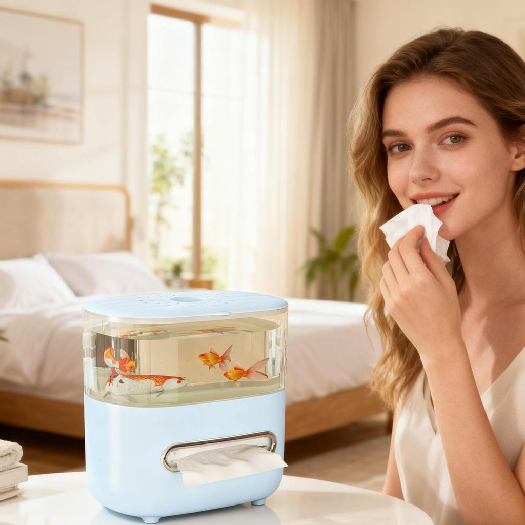 Tissue Cover 2 In 1 Napkin Dispenser Non Slip Tissue Cover Small Fish Tank For Living Room Bedroom Kitchen Office Apartment