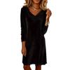 2025 Autumn/Winter Velvet Swing Collar Long Sleeve Party Dress for Women - Stylish and Elegant.