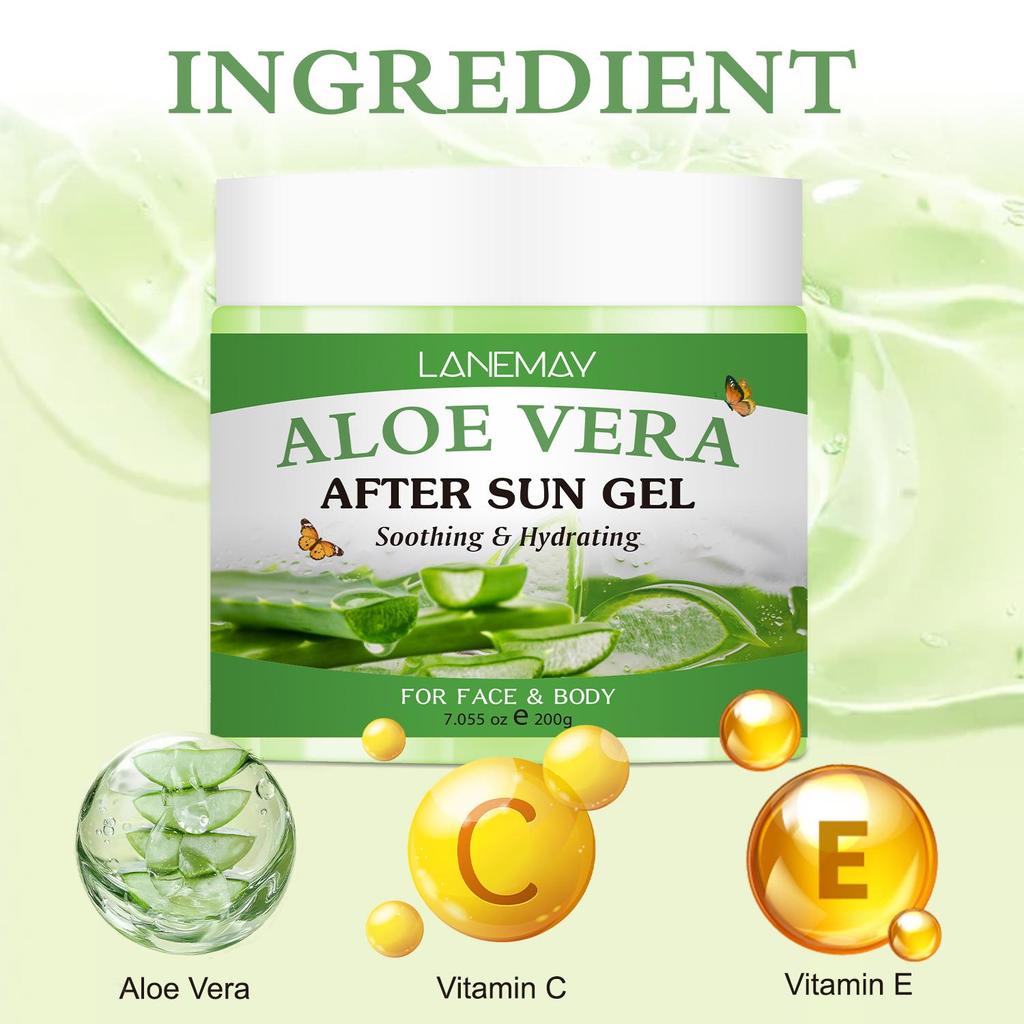 Aloe Vera After Sun Gel-Deep Cleansing and Moisturizing the Skin,Long-Lasting Soothing for Dry and Rough Skin,200g