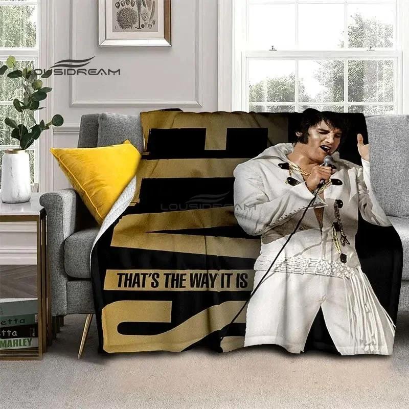 Elvis Throws Blanket 3D Printing Rock Singer Sofa Blanket Adults and Children Bedroom Living Room Decoration Blanket for Bed