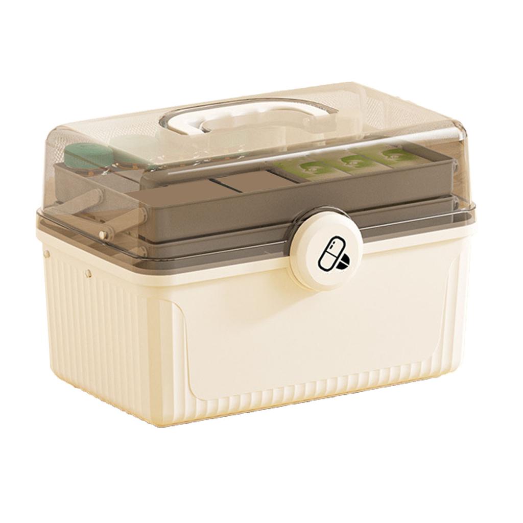 3-lagige Medikamenten-Aufbewahrungsbox, große Kapazität, wasserdicht, stoßfest, tragbare Medikamentenbox für zu Hause