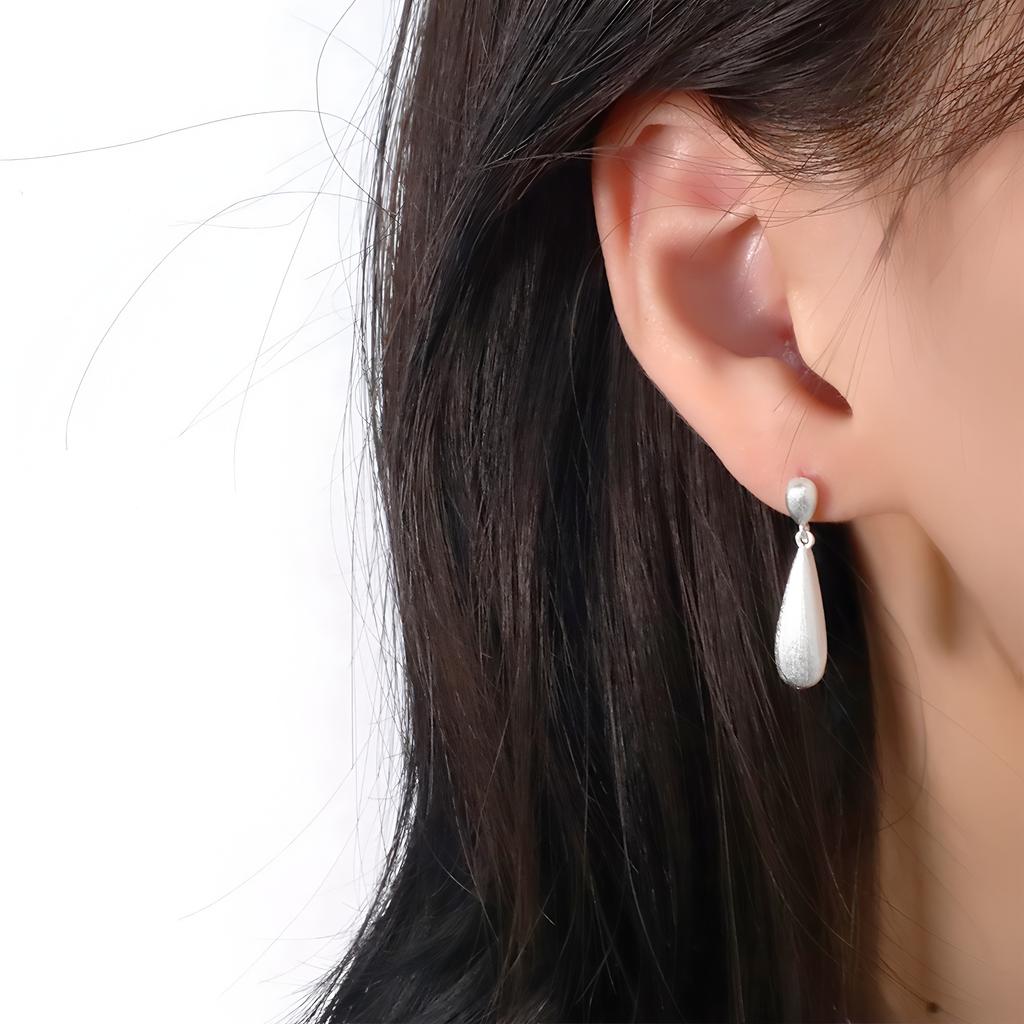 PANJBJ 925 Sterling Silver Rose Hotan Jade Earring for Women Girl Ethnic Style Versatile Temperament Jewelry Gift Dropshipping