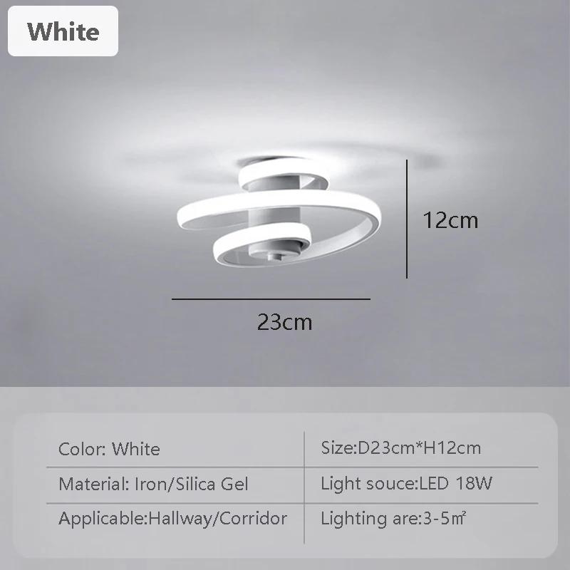 

Светодиодный потолочный светильник Современный коридорный светильник Лампы Черный Белый Спиральный светильник Лестница Балкон Вход Домашний декор Освещение Lustre Cool White