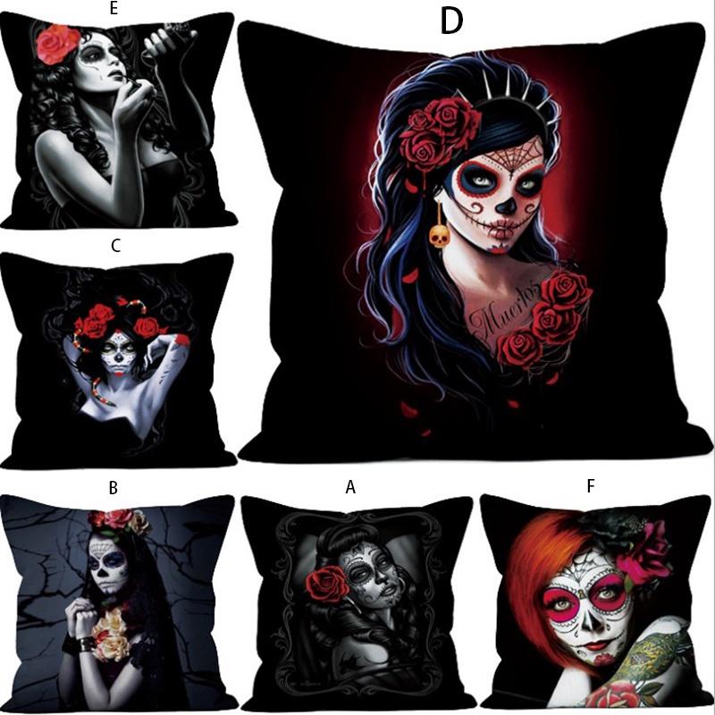 Vintage Horror Print Cushion Cover Perfect For Halloween Festivities