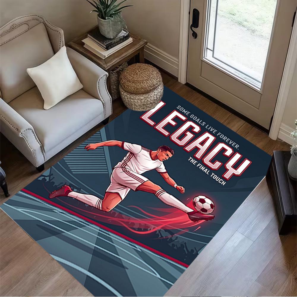 Ronaldo Cr7 Football Legend Floor Mat Design for Study Room Game Room Foyer Kitchen Antislip Carpet Decorate Offices Best for Christmas