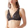 Gunze JB6035H Soft Lace B80 Non-Wired Bra, Bra, Wireless, Tuche, Women's, Black,