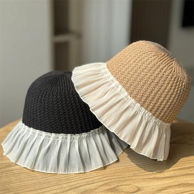 Pletená sukně Okraj Rybářská čepice, Dámská letní Nová Sluneční clona a Ochranná čepice proti slunci