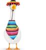 Porch Pet White Goose Mexican Hat Scarf Set Decoration Big White Goose Colorful Hairball Straw Hat Stripe