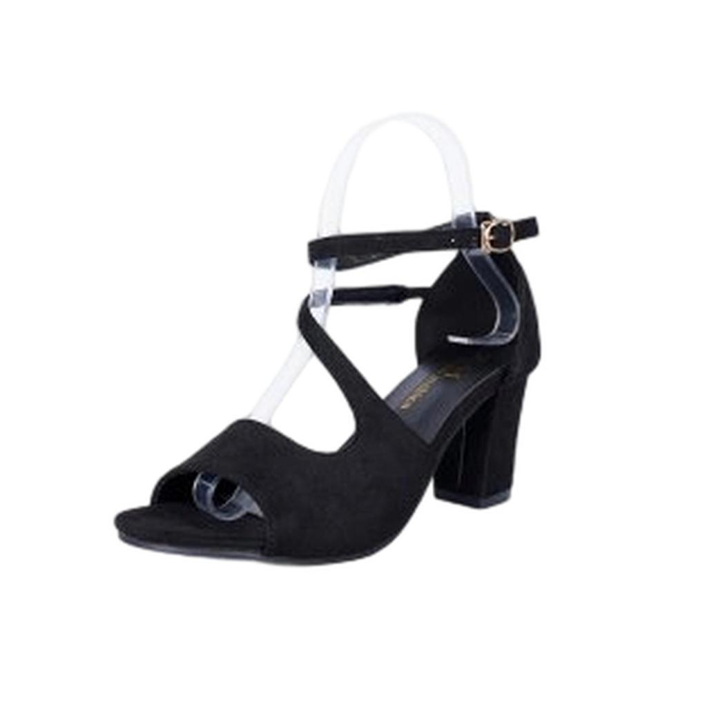 Damen Zehenfrei Niedrige Klobige Kurze Absätze Riemchen Blockabsatz Sandalen Partykleid Hochzeitsschuhe