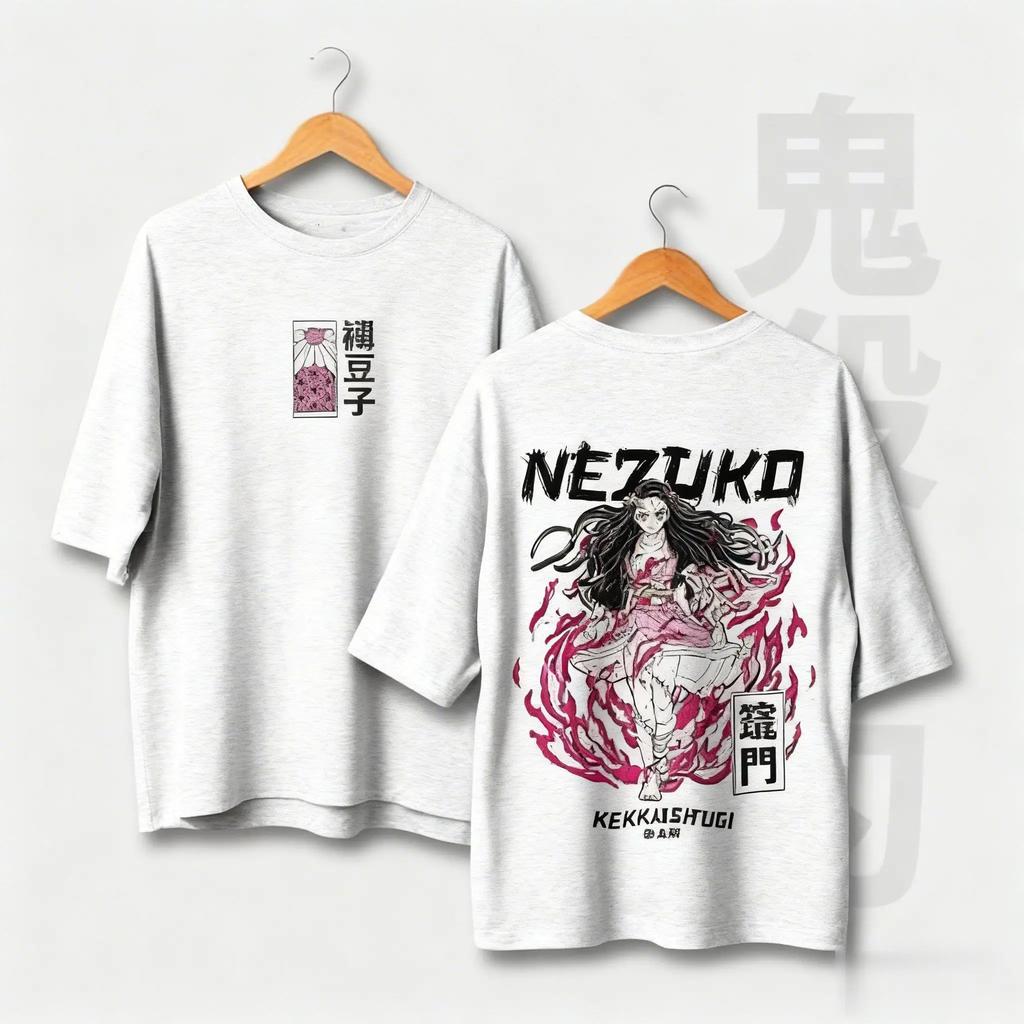 Demon Slayer Kamado Nezuko Graphic T Shirt Men Women Cotton Short Sleeve Tee Oversized Casual Tops Summer Streetwear Cosplay Y2k