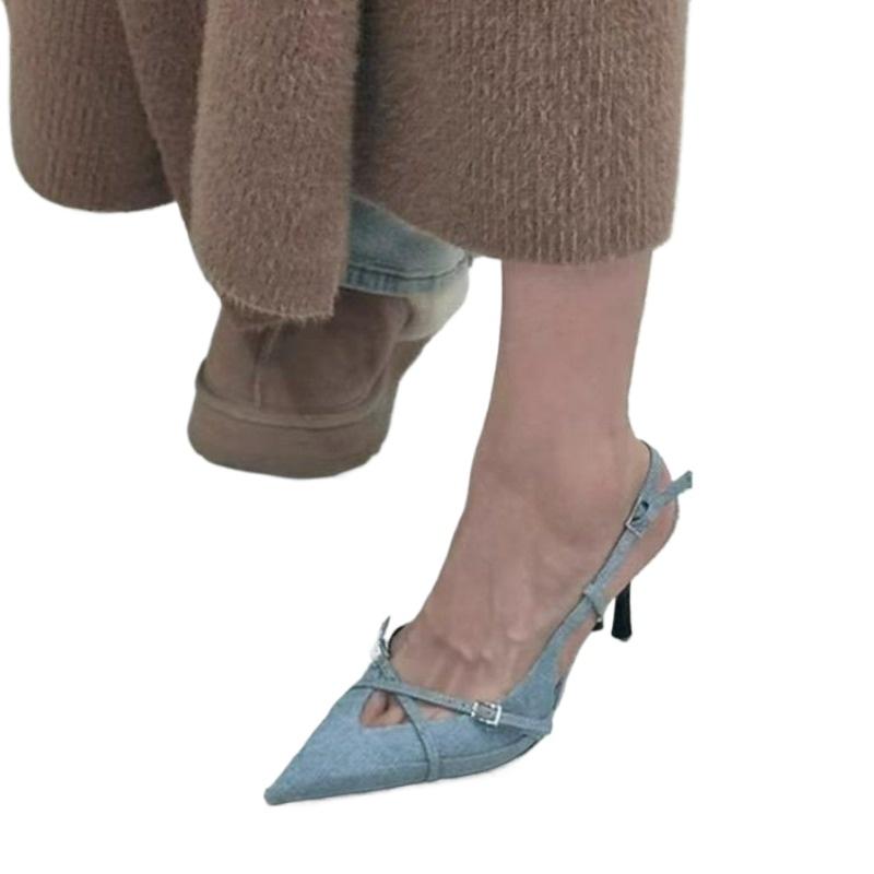 Fashion New Style Luxury Designer Summer Women Sandals Fashion Elegant Pointed Toe Singbacks Shoes Ladies Outdoor High Heel Sandals