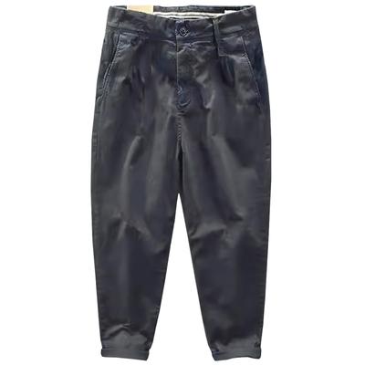 Wide Straight Chino Loose Solid and Easy To Move Regular Standard Korean Work Open Business American Easy Fit Charcoal X-cross Men's Pants, Fit,