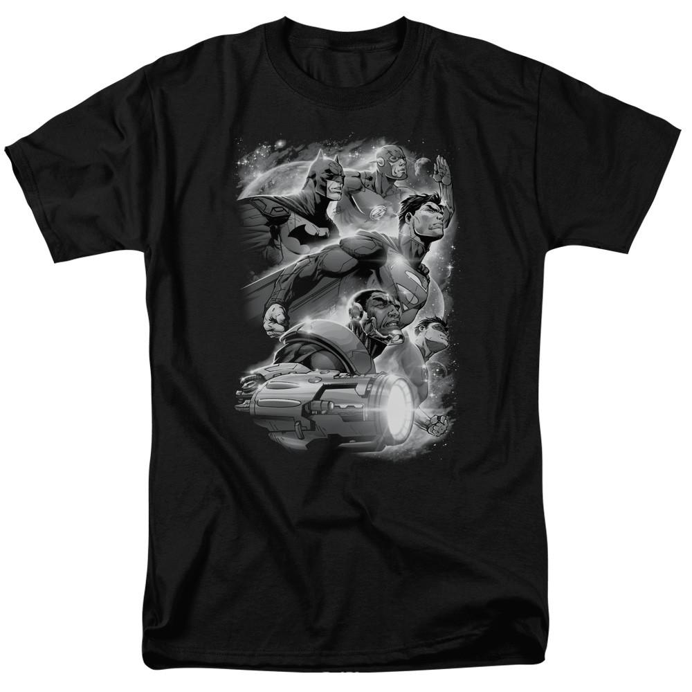 DC Comics - Justice League - Atmospheric - Adult Unisex T-Shirt - Black XL