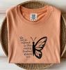 Half Butterfly Sketch Tee | Handwritten Quote Graphic T-Shirt | Inspirational Butterfly Shirt | Nature Minimalist Unisex Tee | Gift