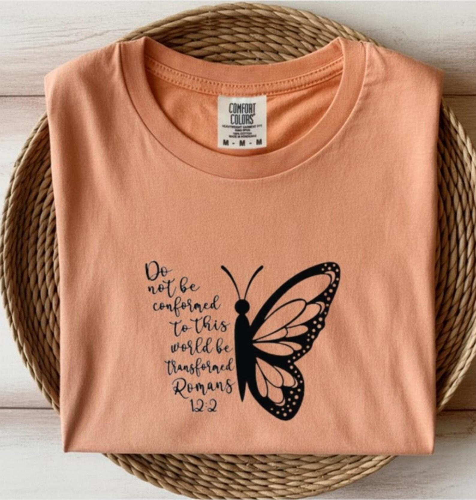 Half Butterfly Sketch Tee | Handwritten Quote Graphic T-Shirt | Inspirational Butterfly Shirt | Nature Minimalist Unisex Tee | Gift L