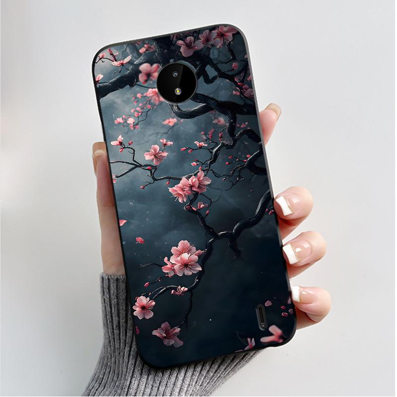 For Nokia C10 C20 C20 Plus Phone Case Luxury Fashion Butterfly Flowers Black Soft TPU Full Protective Cover For NokiaC10 Casing