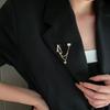 Dongdaemun Fashion Angel Letter Tassel Brooch: Trendy Chest Chain Accessory
