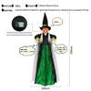 Purple Sound-Activated Light-Up Screaming Witch Pendant for Halloween Haunted House Decor