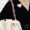 New enamel love-coated magnetic buckle brooch, women's simple multi-functional heart-shaped brooch