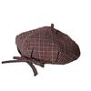 Japanese plaid strap casual retro beret fashion versatile street octagonal hat new women's painter hat