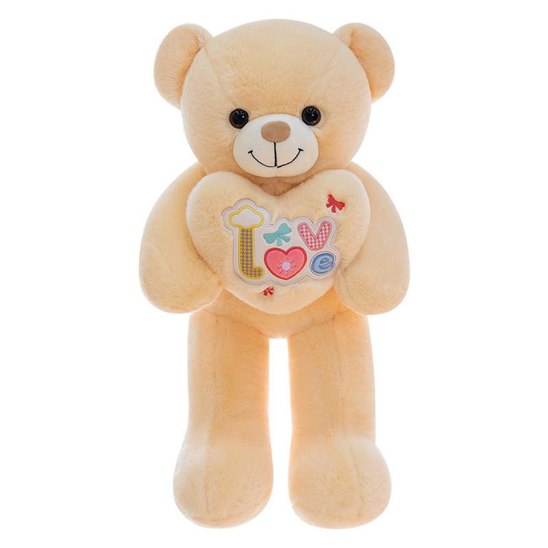 Love Heart Bear Plush Toy With Soft Pp Cotton For Gift Giving And Bed Decoration