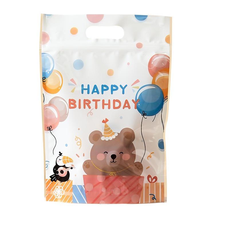 50Pcs Cartoon Animal Plastic Bags Snowflake Crisp Cookies Nougat Portable Ziplock Self Sealing Party Gift Packaging