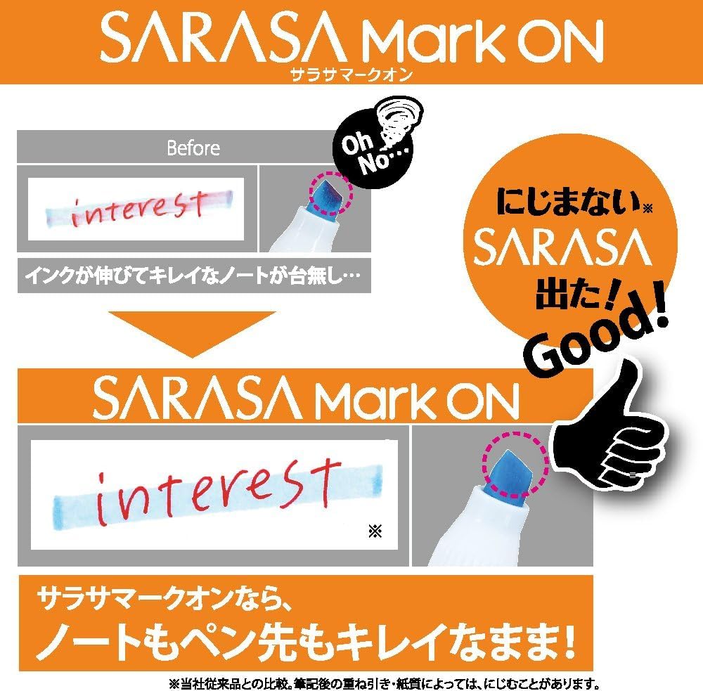 Zebra Sarasa Mark On Gel Ballpoint Set of Pen, 0.5mm, Red, 5, P-JJ77-R5-AZ