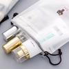 3 Pcs/set Matte Plastic Bag Drawstring Storage Bag for Clothes/Shoes Portable Travel Storage Pouch Transparent Packaging Bag