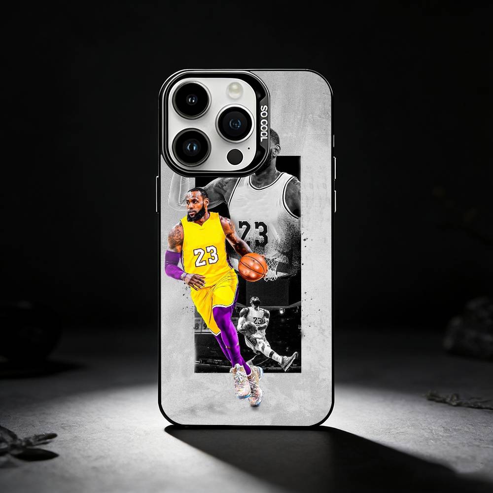 L-Lebron James 23 Phone Case For iPhone 17,16,15,14,13,12,11 Plus,Pro Max,XS,Colored silver phone case