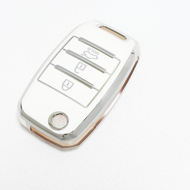 For Kia K5 Optima Sorento Forte Stinger Rio 3 K2 Ceed Cerato K3 Sportage 4 Picanto 3/4 Buttons Car Key Case Keyless Chains