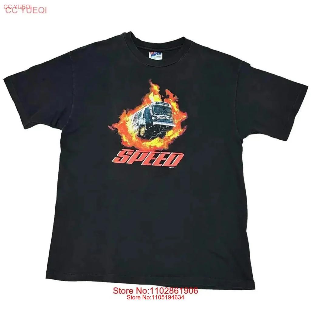 90s Speed Movie T Shirt Black L Size Vintage Period Washed Soft Top For Everyday Wear Comfortable Casual Graphic Homme Vintage