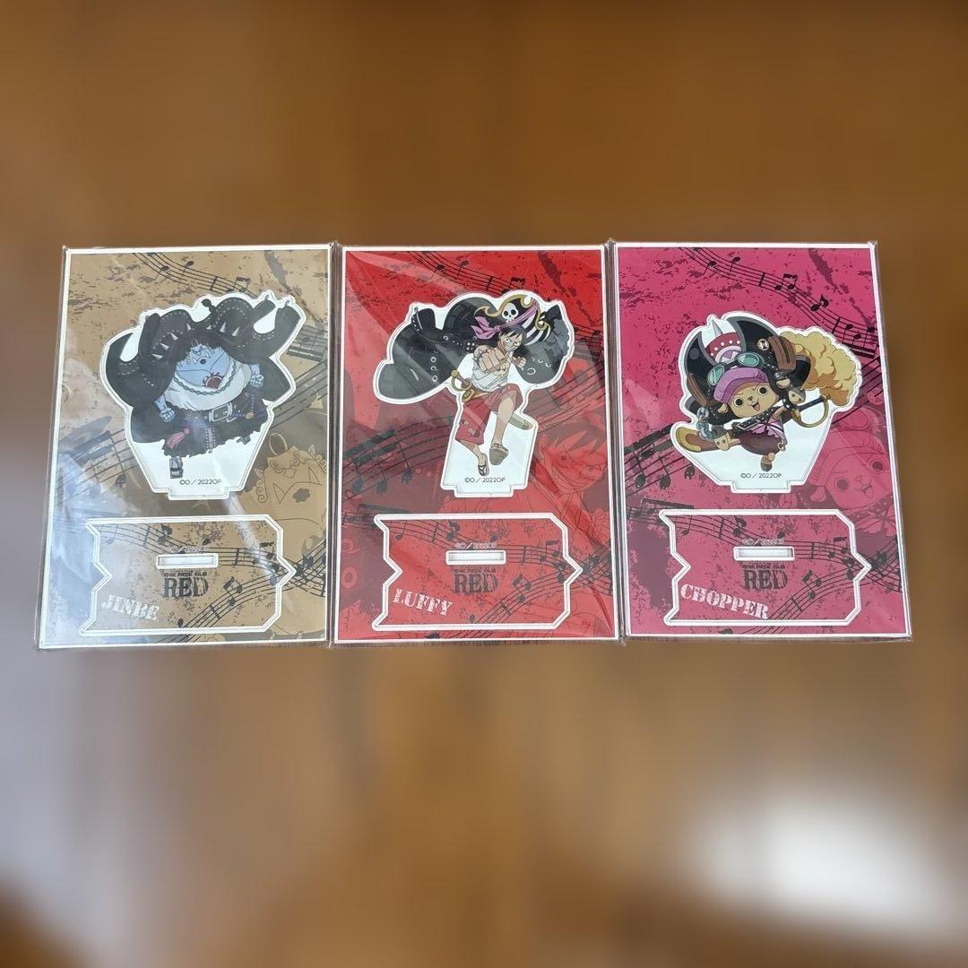 Used ONE PIECE FILM RED acrylic stand 3 types set