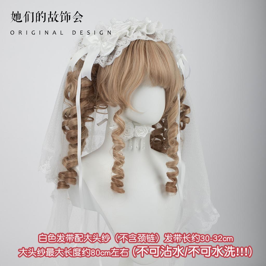 Hairpin Pair Flower Maru Veil Bow Lace White Headband Flat Cap Handmade Small Lolita Hair Accessories