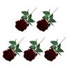 5 Pcs Artificial Red Roses Simulated Flowers with Bendable Stems Realistic