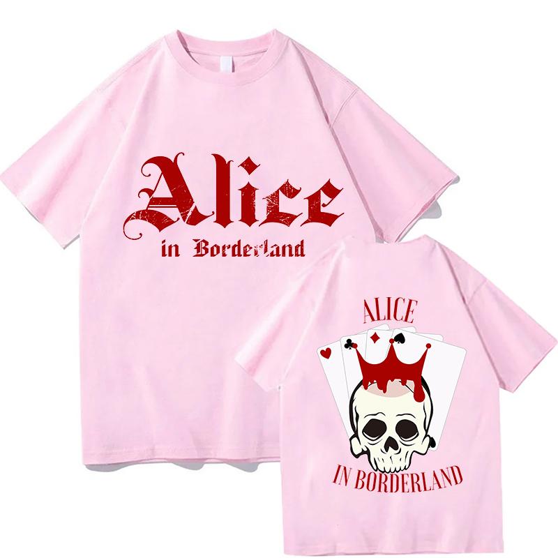 100% Cotton Vintage Alice In Borderlands Tour 2026 T-Shirt Fashion Men/Women Retro Oversize Loose Pure Cotton Clothes Tees Shirt