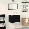 Washbasin Cabinet Black Oak Effect 60 X 39 X 62 Cm