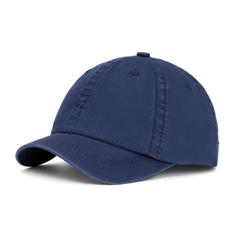 Summer Short Brim Baseball Cap Retro Solid Color Cotton Cap Men Sun Hat