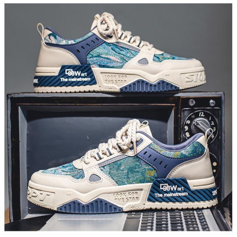 Fashion Shoes for Men Outdoor Casual Walking Trainers Male Jogging Platform Sneakers Boys Kateboarding Shoes Flats 3D Graffiti Footwear