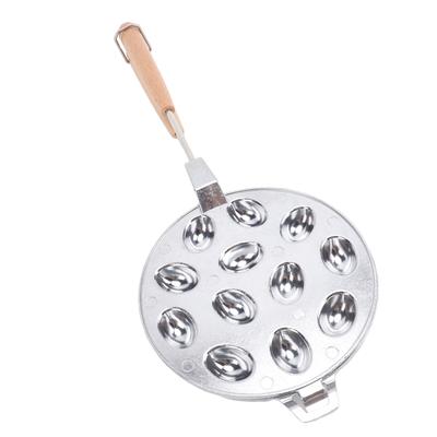 Walnut Cookie Maker 12 Holes Anti Stick Aluminum Alloy Composite Wood Nut Cookie Shaped Maker Pan for Cakes Egg Waffle