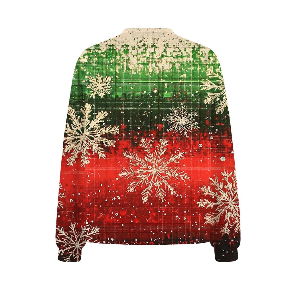 Women's Fashion Short Coat Casual Long Sleeve Printed Single Breasted Plush Top