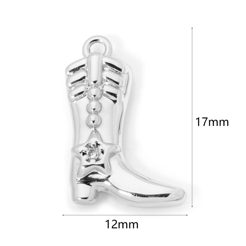 1/2 Piece Brass West Cowboy Charms Pendants Boots Horseshoe 18K Gold Color Metal For DIY Making Supply Necklace Jewelry Findings