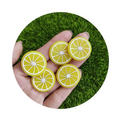 Cheap  PVC Lemon Slices Flat Back Cabochon Phone Case DIY Decoration Doll House Kitchen Toys